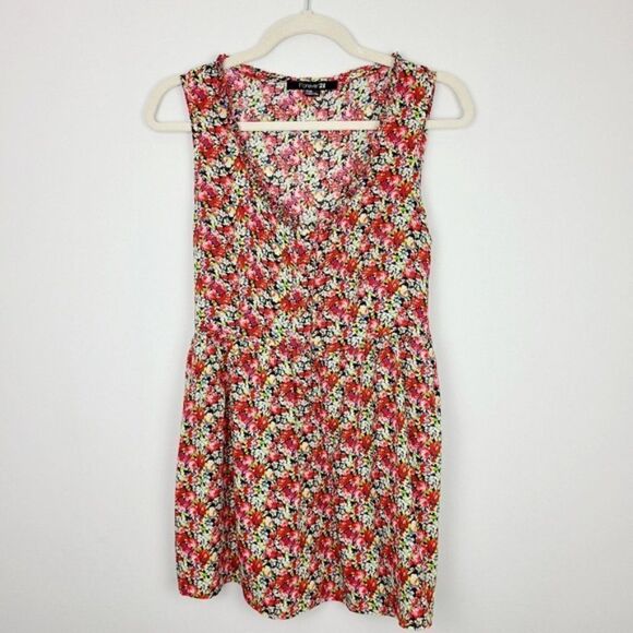 FOREVER 21 Floral Button Front Skater Dress Medium - Picture 10 of 16